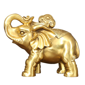 Brass <b>Elephant</b> Figurine Wealth Symbol Tabletop Feng Shui Decor Chinese New Year <b>Gift</b> High Quality Craft Ornament - Product Image 2