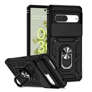 Funda Resistente para Google <span class=keywords><strong>Pixel</strong></span> 10A 9 8 Pro 7A <span class=keywords><strong>6A</strong></span>, Cubierta Protectora Resistente con Anillo Deslizante para Cámara y Soporte - Product Image 1
