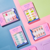32 pièces Faux ongles à presser en ABS, couleur pêche nude, double contour, style French, forme amande moyenne, flexibles, à couverture complète, vente en gros OEM
