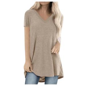 S-<span class=keywords><strong>5XL</strong></span> Verão fresco das mulheres sólido Multi Color Top V-neck curto manga camisa Chiffon blusa - Product Image 3