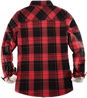 Chemise-veste en flanelle matelassée doublée de sherpa pour homme avec logo personnalisé, chemise-veste en flanelle brossée chaude pour homme