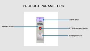 Téléphone d'urgence de station routière à lumière bleue du fabricant, version <span class=keywords><strong>IP</strong></span>, numérotation automatique, avec support sur poteau KNZD-25 - Product Image 4