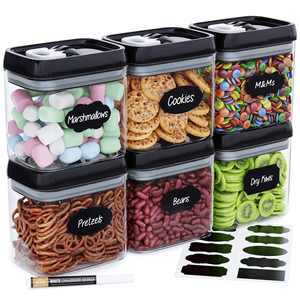 Merryart Transparent 6pcs Plastic Airtight Food Storage Set Organizer containers plastic storage set food storage box