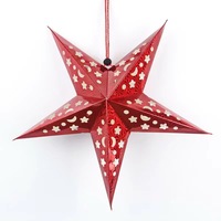 Ornement suspendu en forme d'étoile en papier laser 3D, lanterne étoile creuse, décoration festive pour plafond, pour fête de Noël, décoration de la maison, vente en gros