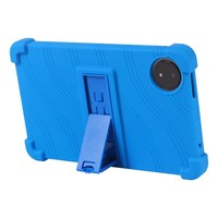 Penutup silikon lembut untuk Redmi Pad SE 4G (2024) casing 8.7 "Tablet PC Kickstand Funda dengan 4 kantung udara tahan guncangan keamanan anak