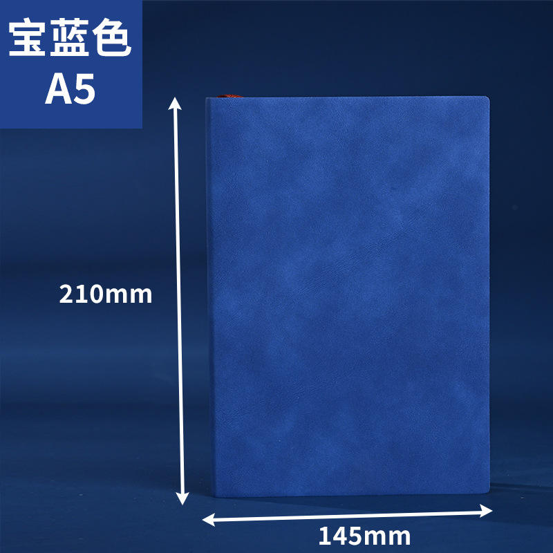 A5 cuir souple bleu-200 pages