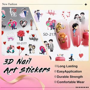 12 Hojas <span class=keywords><strong>de</strong></span> Pegatinas para Uñas del Día <span class=keywords><strong>de</strong></span> San Valentín, Calcomanías 3D en Relieve Autoadhesivas con Diseño <span class=keywords><strong>de</strong></span> Lazo <span class=keywords><strong>de</strong></span> <span class=keywords><strong>Amor</strong></span> Rosa y Rojo para Mujeres y Niñas - Product Image 2