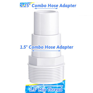 Adaptateur de <span class=keywords><strong>tuyau</strong></span> combiné de 1.25/ 1.5 pouces remplacement de l'adaptateur de <span class=keywords><strong>tuyau</strong></span> de <span class=keywords><strong>pompe</strong></span> de filtre de piscine pour <span class=keywords><strong>pompe</strong></span> de piscine <span class=keywords><strong>Intex</strong></span> hors sol, filtre, écumoire - Product Image 2