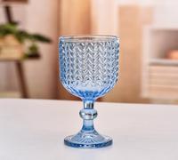 Gobelets à vin classiques Kaly en verre durable sans plomb de 240 ml/300 ml, bleu ciel et rose, pressés à la machine, pour mariages, banquets et fêtes
