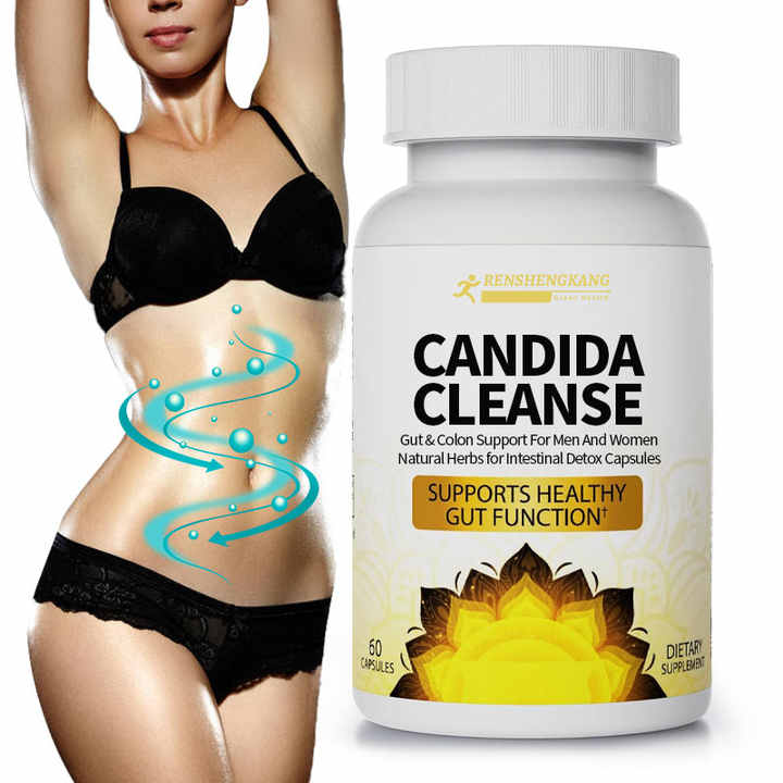 Cápsulas de limpieza de Candida natural OEM ODM 100%, soporte intestinal y de colon para hombres y mujeres, hierbas naturales para cápsulas de desintoxicación intestinal