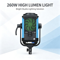 Lumière vidéo LED COB 260W, 2700-6500K, bicolore, lumière de remplissage de studio, CRI élevé Ra 98, durée de vie longue de 50 000 heures