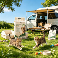 Litière pour chat en tofu et manioc mélangés 70% Tofu 30% Manioc Agglomération rapide Faible poussière Contrôle des odeurs À base de plantes Biodégradable OEM Vrac