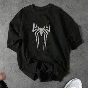 Camiseta Deportiva de Compresión para Hombre con Diseño Geométrico de Telaraña, Tejida, 180 Gramos, Manga Corta, Corte Ajustado, Secado Rápido, Cuello Redondo, Negra - Product Image 4