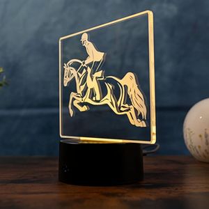 Luz Nocturna LED, Decoración <span class=keywords><strong>de</strong></span> Carreras <span class=keywords><strong>de</strong></span> <span class=keywords><strong>Caballos</strong></span>, Deportes Ecuestres, Regalo Perfecto para Entusiastas del Deporte, Novio, Bádminton - Product Image 4