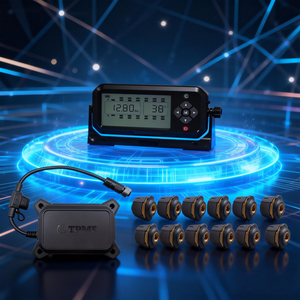 Цифровая внешняя система контроля давления в шинах (TPMS) для тяжелых условий эксплуатации, 2, 4, 6, 8, 10, 12 колес, с сигнализацией в реальном времени, 433,92 МГц, для полуприцепов, автобусов, фургонов, коммерческих грузовиков - Product Image 2