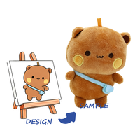 Porte-clés personnalisé en peluche super douce - Matériel en polyester, design brodé