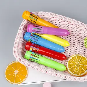 قلم هدايا للأطفال ، متعدد الألوان ، قابل للسحب ، 10 في 1, قلم هدايا قصير للأطفال ، متعدد الألوان ، 10 في 1 ، أقلام حبر جاف قابلة للسحب ، 10 ألوان ، 0.5 درجة ، أقلام المكوك