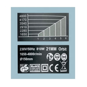 Xe đánh bóng kép hành động 21mm ngẫu nhiên quỹ đạo 6 inch ủng hộ tấm 810W 6 tốc độ biến 50Hz 110V 230V 1650-4800rpm xe đệm - Product Image 4