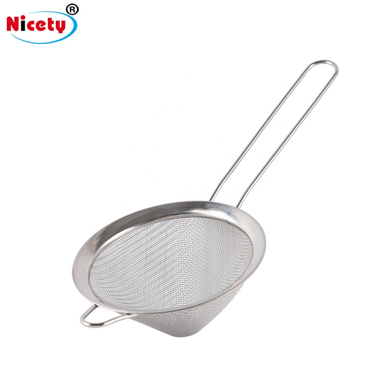 Stainless Steel Fine Mesh Strainers Set for Kitchen Colander Sieve Sifters with Long Handle For Tea Coffee Powder Fry Juice Rice