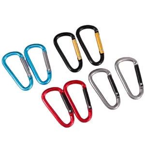 HXY 58MM 6 #6CM D Forme Coloré Porte Mousqueton Porte-clés Mousqueton En Aluminium Pour Promotion Cadeau, Randonnée, Camping, Pêche