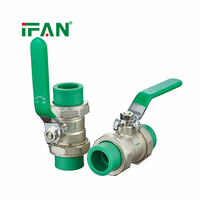 Fabricant IFAN, usine OEM, raccords de tuyauterie en laiton PPR, vanne à boisseau sphérique à double union, technique de moulage, vanne PPR pour application générale