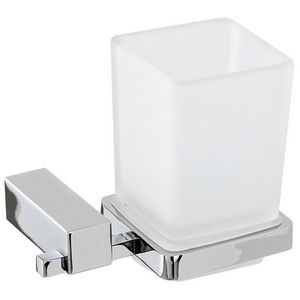 Portacepillos de dientes cromado serie Unica, 9x12xh17 cm, accesorio de baño montado en la pared - Product Image 1