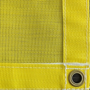 Tissu de maille de polyester enduit de PVC renforcé par bord cousu par boucle d'oeil de poulet en métal de déchirure élevée <span class=keywords><strong>pour</strong></span> la couverture et la clôture de camion - Product Image 3