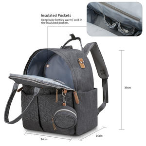 Bolsa de Viaje Doble <span class=keywords><strong>para</strong></span> Mamá y Bebé Atibei, Mochila de Gran Capacidad, Impermeable, de Nailon, con Bordado, <span class=keywords><strong>para</strong></span> Actividades al Aire Libre - Product Image 5