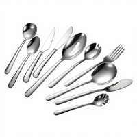 Ensemble de couteaux, fourchettes et cuillères élégants en acier inoxydable 304 poli miroir, modèle élégant, série complète pour hôtel et restaurant