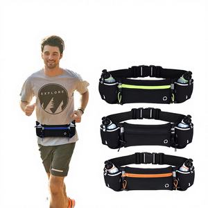 Tempat Botol Minum Olahraga Neoprena Logo Kustom, Kantong Lucu Tahan Air, Tas Pinggang Hiking Outdoor, Dua Botol 170ml, Sabuk - Product Image 2