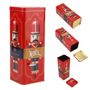 Tùy Chỉnh In Ấn Giáng Sinh Vui Vẻ Trang Trí Tinplate Lưu Trữ Container Cookie Hộp Sô Cô La Vui Vẻ Bao Bì <span class=keywords><strong>Tin</strong></span> Có Thể - Product Image 5