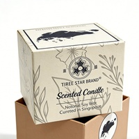 Boîtes d'expédition écologiques carrées pour bougies en forme de fleur avec gaufrage, taille et couleur personnalisées, emballage cadeau en carton imprimé