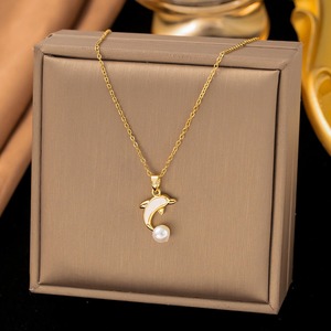 <span class=keywords><strong>Collana</strong></span> Estiva con Animali Marini, Ciondolo a Conchiglia Impermeabile per Donne, Gioielli in Acciaio Inossidabile Placcato Oro 18K - Product Image 6