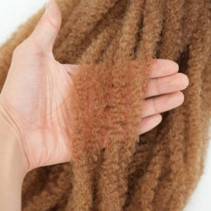 Cheveux synthétiques doux pour tresses, Ginger Afro Twist, 18 pouces, pré-étirés, double trame, machine, Kinky Marley, extension de cheveux - Product Image 4