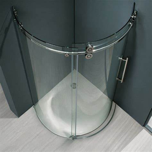 Puerta de cabina de ducha de vidrio templado con marco curvo completo para Baño - Product Image 4