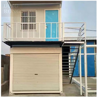 Kit de garage en conteneur préfabriqué en acier de 20 pieds, garage modulaire portable en conteneur avec porte à enroulement, garage en métal