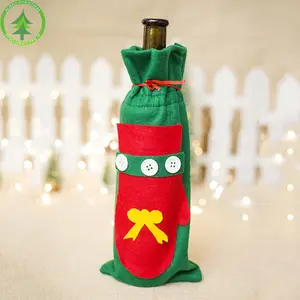 Coloré feutre <span class=keywords><strong>bouteille</strong></span> de vin sac refroidisseur vin pochette thermique métal isolé paillettes séquence vin glace sacs pour cadeau - Product Image 2