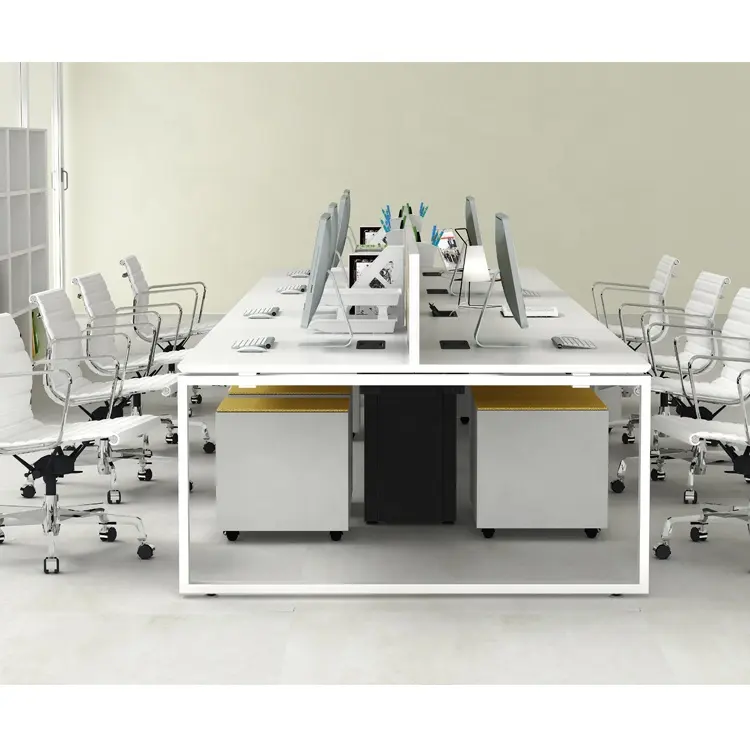 Oficinas Modulares Standard Office Desk Dimensions 8 Person Workstation Office Desks White