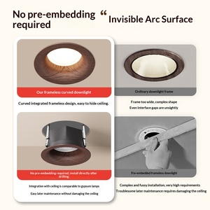 Middeleeuwse stijl aluminium LED inbouwspot 75mm randloos nieuw verstelbaar wandwaslicht diepe cup anti-verblinding spotlight - Product Image 4