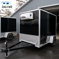Remolque Refrigerado para Alimentos ONLYWE, Totalmente Equipado, Aislado, Negro y Plateado, Doble Eje, con Termostato Digital para Almacenamiento de Alimentos Congelados