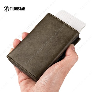 กระเป๋าสตางค์แบบป๊อปอัพ TILONSTAR TVC302 ขายส่ง ยอดนิยม ผลิตจากอะลูมิเนียม พร้อมช่องใส่บัตรเครดิต หนัง ช่องใส่บัตรประชาชน และช่องใส่เหรียญแบบมีซิป - Product Image 3