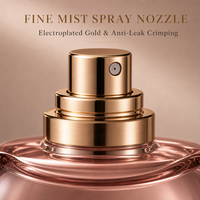 Flacon de parfum en verre rose de luxe avec logo personnalisé, col serti, bouchon haut de gamme, emballage de parfum haut de gamme