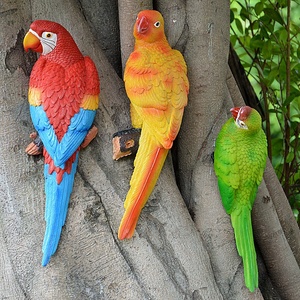 Arbre mural suspendu en résine, 10 pièces, décoration d'intérieur, oiseau, Sculpture, amoureux naturels, collection d'oiseaux tropicaux - Product Image 2