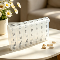 Boîte à pilules transparente hebdomadaire à 3 compartiments, distributeur de médicaments quotidien pour compléments alimentaires et comprimés d'huile de poisson