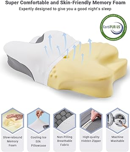 Bantal serviks bantal busa memori untuk nyeri leher, bantal penopang leher ortopedi ergonomis untuk sisi - Product Image 4