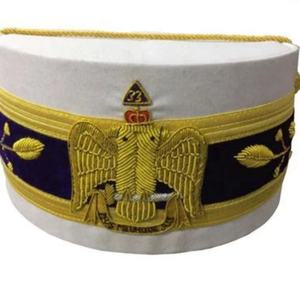 Gorro de corona masónica de 3rd grados, sombrero de copa escocesa púrpura, bulón bordado a mano - Product Image 3