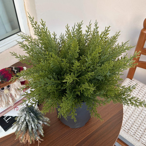 <b>Artificial</b> Cypress <b>Grass</b> Bundle 40cm High Simulation Leaves Floor Decor Outdoor Christmas Home Garden Decoration - Product Image 2