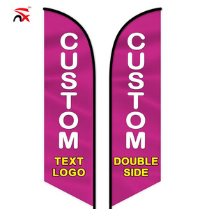 Custom Promotional Advertising Polyester Flying Fiberglass Banner Beach Flags Tear Drop Feather Flag for Outdoor Display
