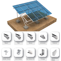 Système de support au sol pour panneaux solaires photovoltaïques en aluminium et acier pour fermes solaires - Vente en gros