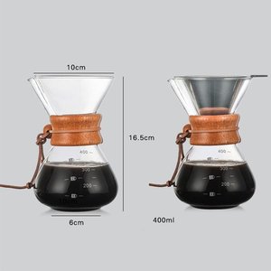 TGYW Support de vidange pour couvercle, Série Classique, Bouilloire Vork 1-3, Verseuse en verre à col en bois pour 4 <span class=keywords><strong>tasses</strong></span> de café, Cafetière à filtre <span class=keywords><strong>Chemex</strong></span> 800ml - Product Image 6